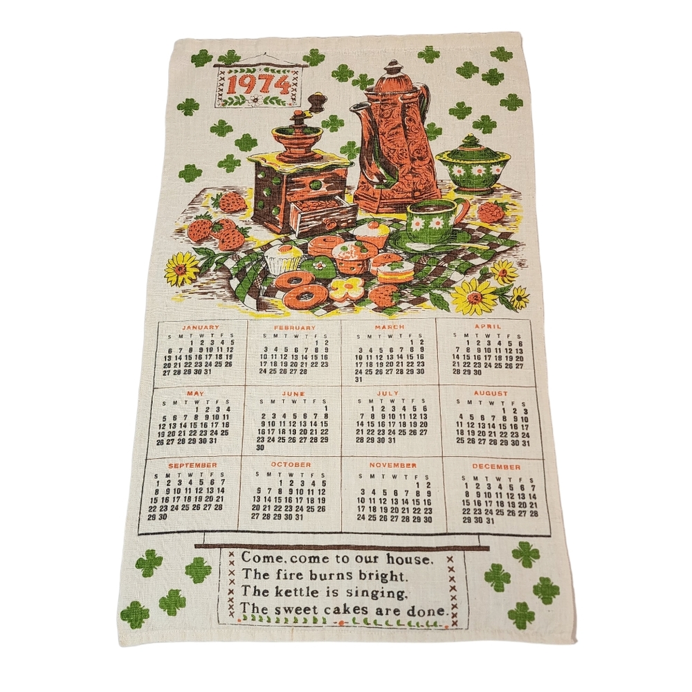 Vintage Tea Towel 1974 Pre Owned Condition